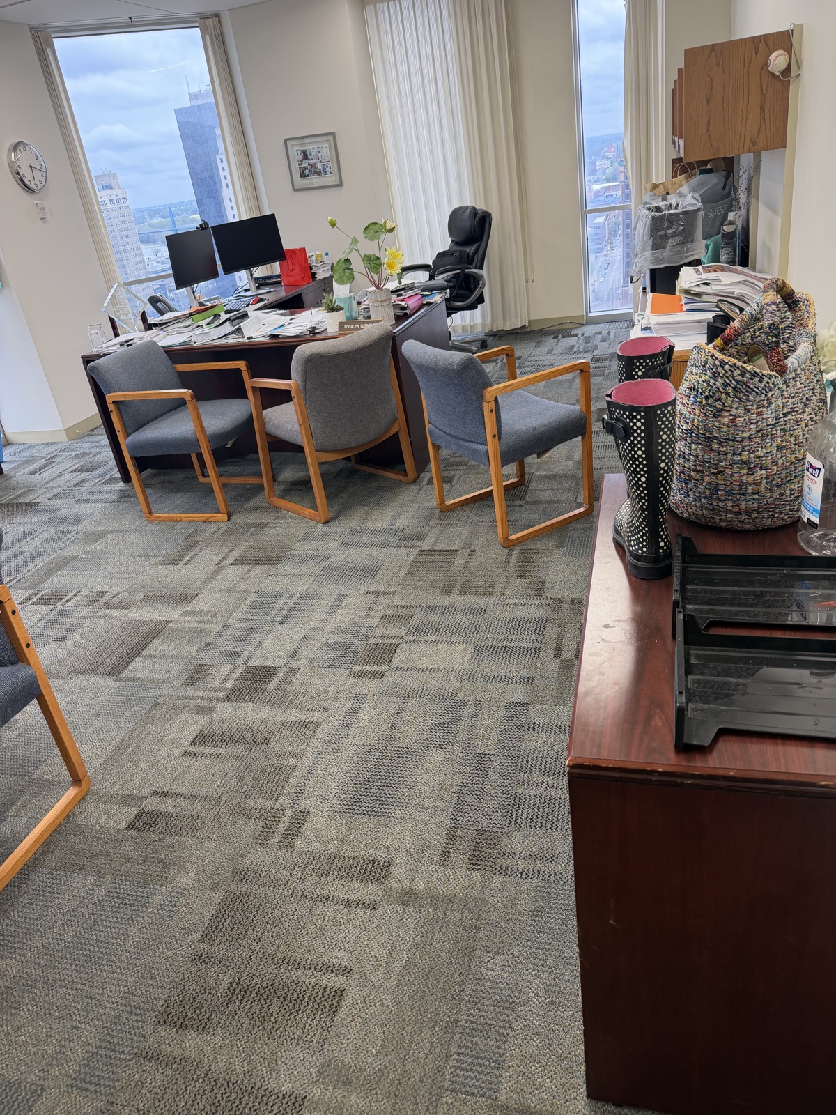 Office carpet after cleaning